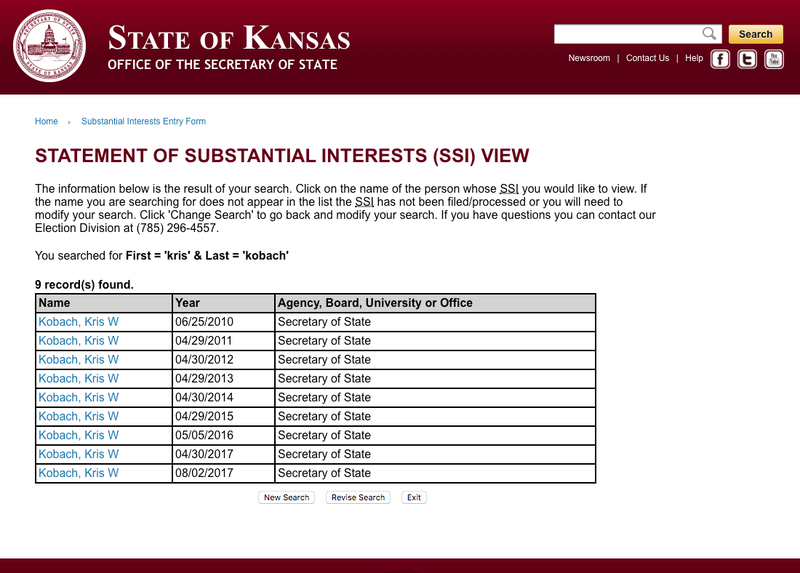 Kobach’s forms date back to 2010. There were more than 106,800 records, but long-term employees have multiple files.